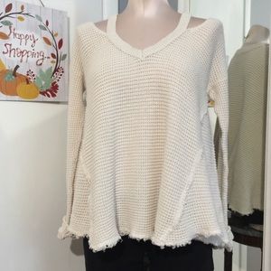 Free People Cream High Low Sweater size XS